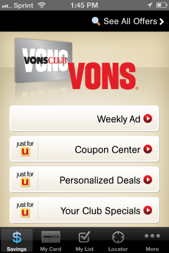 How to Use the Vons Just For U App to Save you Money